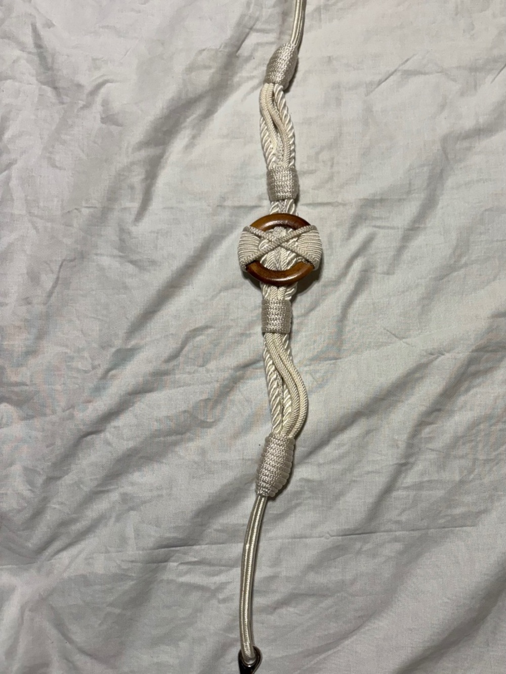 Archival 1980s Mimi di N Saks Fifth Avenue Cream Passementerie Rope Belt